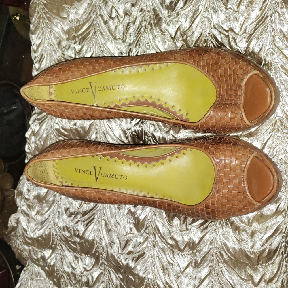 Vince Camuto wedge peep toe heels.